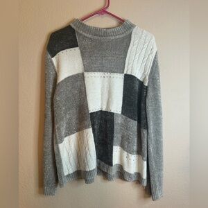Vintage Gray Patchwork Sweater